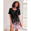 Ekouaer Nightgowns for Women Short Sleeve Sleep Shirts Crewneck Night Shirts Soft Sleepwear Caual T Shirt Sleep Dress(Cherry Blossoms)