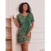 Ekouaer Nightgowns for Women Short Sleeve Sleep Shirts Crewneck Night Shirts Soft Sleepwear Caual T Shirt Sleep Dress(Floral Green)