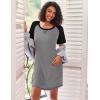 Ekouaer Nightgowns for Women Short Sleeve Sleep Shirts Crewneck Night Shirts Soft Sleepwear Caual T Shirt Sleep Dress(Grey)