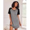 Ekouaer Nightgowns for Women Short Sleeve Sleep Shirts Crewneck Night Shirts Soft Sleepwear Caual T Shirt Sleep Dress(Grey)