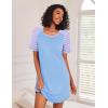 Ekouaer Nightgowns for Women Short Sleeve Sleep Shirts Crewneck Night Shirts Soft Sleepwear Caual T Shirt Sleep Dress(Light Blue)
