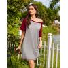 Ekouaer Nightgowns for Women Short Sleeve Sleep Shirts Crewneck Night Shirts Soft Sleepwear Caual T Shirt Sleep Dress(Light Grey)
