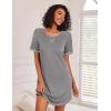 Ekouaer Nightgowns for Women Short Sleeve Sleep Shirts Crewneck Night Shirts Soft Sleepwear Caual T Shirt Sleep Dress(Medium Grey)