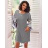 Ekouaer Nightgowns for Women Short Sleeve Sleep Shirts Crewneck Night Shirts Soft Sleepwear Caual T Shirt Sleep Dress(Medium Grey)