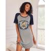 Ekouaer Nightgowns for Women Short Sleeve Sleep Shirts Crewneck Night Shirts Soft Sleepwear Caual T Shirt Sleep Dress(Teddy Bear)