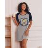 Ekouaer Nightgowns for Women Short Sleeve Sleep Shirts Crewneck Night Shirts Soft Sleepwear Caual T Shirt Sleep Dress(Teddy Bear)