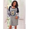 Ekouaer Nightgowns for Women Short Sleeve Sleep Shirts Crewneck Night Shirts Soft Sleepwear Caual T Shirt Sleep Dress(Teddy Bear)