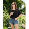 Ekouaer Nightgowns for Women Short Sleeves Sleep Shirt Crew Neck Night Shirt Colorblock Sleep Dress