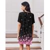 Ekouaer Nightgowns for Women Short Sleeves Sleep Shirt Crew Neck Night Shirt Colorblock Sleep Dress