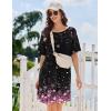 Ekouaer Nightgowns for Women Short Sleeves Sleep Shirt Crew Neck Night Shirt Colorblock Sleep Dress