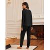 Ekouaer Pajamas Womens Long Sleeve Pj Set 2 Piece Loungewear Soft Comfy Sleepwear with Jogger Pants S-XXL(Black)