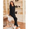 Ekouaer Pajamas Womens Long Sleeve Pj Set 2 Piece Loungewear Soft Comfy Sleepwear with Jogger Pants S-XXL(Black)
