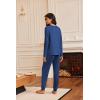 Ekouaer Pajamas Womens Long Sleeve Pj Set 2 Piece Loungewear Soft Comfy Sleepwear with Jogger Pants S-XXL(Blue)