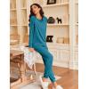 Ekouaer Pajamas Womens Long Sleeve Pj Set 2 Piece Loungewear Soft Comfy Sleepwear with Jogger Pants S-XXL(Blue Green)
