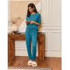 Ekouaer Pajamas Womens Long Sleeve Pj Set 2 Piece Loungewear Soft Comfy Sleepwear with Jogger Pants S-XXL(Blue Green)