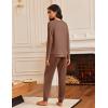 Ekouaer Pajamas Womens Long Sleeve Pj Set 2 Piece Loungewear Soft Comfy Sleepwear with Jogger Pants S-XXL(Brown)