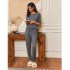 Ekouaer Pajamas Womens Long Sleeve Pj Set 2 Piece Loungewear Soft Comfy Sleepwear with Jogger Pants S-XXL(Dark Grey)