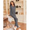 Ekouaer Pajamas Womens Long Sleeve Pj Set 2 Piece Loungewear Soft Comfy Sleepwear with Jogger Pants S-XXL(Dark Grey)