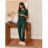 Ekouaer Pajamas Womens Long Sleeve Pj Set 2 Piece Loungewear Soft Comfy Sleepwear with Jogger Pants S-XXL(Green)