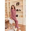 Ekouaer Pajamas Womens Long Sleeve Pj Set 2 Piece Loungewear Soft Comfy Sleepwear with Jogger Pants S-XXL(Old Rose)