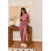 Ekouaer Pajamas Womens Long Sleeve Pj Set 2 Piece Loungewear Soft Comfy Sleepwear with Jogger Pants S-XXL(Old Rose)