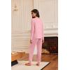Ekouaer Pajamas Womens Long Sleeve Pj Set 2 Piece Loungewear Soft Comfy Sleepwear with Jogger Pants S-XXL(Pink)