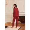 Ekouaer Pajamas Womens Long Sleeve Pj Set 2 Piece Loungewear Soft Comfy Sleepwear with Jogger Pants S-XXL(Red)