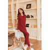 Ekouaer Pajamas Womens Long Sleeve Pj Set 2 Piece Loungewear Soft Comfy Sleepwear with Jogger Pants S-XXL(Red)