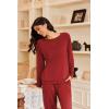 Ekouaer Pajamas Womens Long Sleeve Pj Set 2 Piece Loungewear Soft Comfy Sleepwear with Jogger Pants S-XXL(Red)