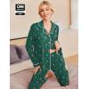 Ekouaer Pajamas Women’s Long Sleeve Sleepwear Soft Button Down Loungewear Pjs Lounge Set Nightwear XS-XXL(Christmas Green With Elk)