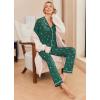 Ekouaer Pajamas Women’s Long Sleeve Sleepwear Soft Button Down Loungewear Pjs Lounge Set Nightwear XS-XXL(Christmas Green With Elk)