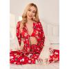 Ekouaer Pajamas Women’s Long Sleeve Sleepwear Soft Button Down Loungewear Pjs Lounge Set Nightwear XS-XXL(Christmas Red With Gingerbread Man)