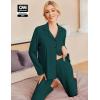 Ekouaer Pajamas Women’s Long Sleeve Sleepwear Soft Button Down Loungewear Pjs Lounge Set Nightwear XS-XXL(Dark Green)