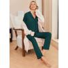 Ekouaer Pajamas Women’s Long Sleeve Sleepwear Soft Button Down Loungewear Pjs Lounge Set Nightwear XS-XXL(Dark Green)