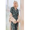 Ekouaer Pajamas Women’s Long Sleeve Sleepwear Soft Button Down Loungewear Pjs Lounge Set Nightwear XS-XXL(Dark Grey White Stars)