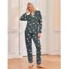 Ekouaer Pajamas Women’s Long Sleeve Sleepwear Soft Button Down Loungewear Pjs Lounge Set Nightwear XS-XXL(Dark Grey White Stars)