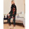 Ekouaer Pajamas Women’s Long Sleeve Sleepwear Soft Button Down Loungewear Pjs Lounge Set Nightwear XS-XXL(Floral Black)