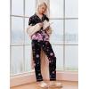 Ekouaer Pajamas Women’s Long Sleeve Sleepwear Soft Button Down Loungewear Pjs Lounge Set Nightwear XS-XXL(Floral Black Pink)