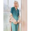 Ekouaer Pajamas Women’s Long Sleeve Sleepwear Soft Button Down Loungewear Pjs Lounge Set Nightwear XS-XXL(Floral Blue Green)
