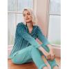 Ekouaer Pajamas Women’s Long Sleeve Sleepwear Soft Button Down Loungewear Pjs Lounge Set Nightwear XS-XXL(Floral Blue Green)