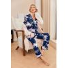 Ekouaer Pajamas Women’s Long Sleeve Sleepwear Soft Button Down Loungewear Pjs Lounge Set Nightwear XS-XXL(Floral Navy Pink)