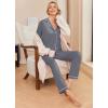 Ekouaer Pajamas Women’s Long Sleeve Sleepwear Soft Button Down Loungewear Pjs Lounge Set Nightwear XS-XXL(Gray)