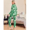 Ekouaer Pajamas Women’s Long Sleeve Sleepwear Soft Button Down Loungewear Pjs Lounge Set Nightwear XS-XXL(Green Leaves)
