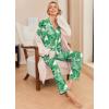 Ekouaer Pajamas Women’s Long Sleeve Sleepwear Soft Button Down Loungewear Pjs Lounge Set Nightwear XS-XXL(Green Leaves)