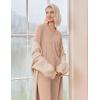 Ekouaer Pajamas Women’s Long Sleeve Sleepwear Soft Button Down Loungewear Pjs Lounge Set Nightwear XS-XXL(Khaki)