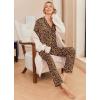 Ekouaer Pajamas Women’s Long Sleeve Sleepwear Soft Button Down Loungewear Pjs Lounge Set Nightwear XS-XXL(Leopard)