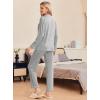 Ekouaer Pajamas Women’s Long Sleeve Sleepwear Soft Button Down Loungewear Pjs Lounge Set Nightwear XS-XXL(Light Grey)