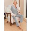 Ekouaer Pajamas Women’s Long Sleeve Sleepwear Soft Button Down Loungewear Pjs Lounge Set Nightwear XS-XXL(Light Grey)