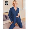 Ekouaer Pajamas Women’s Long Sleeve Sleepwear Soft Button Down Loungewear Pjs Lounge Set Nightwear XS-XXL(Navy Blue)