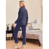 Ekouaer Pajamas Women’s Long Sleeve Sleepwear Soft Button Down Loungewear Pjs Lounge Set Nightwear XS-XXL(Navy With White Dots)